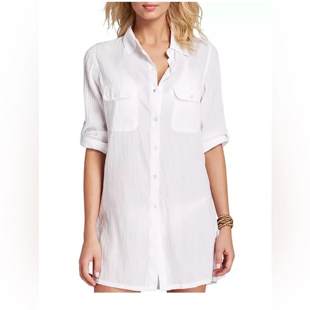 Lauren Ralph Lauren
Crushed Cotton Camp Shirt Swim Cover-Up - Picture 1 of 11